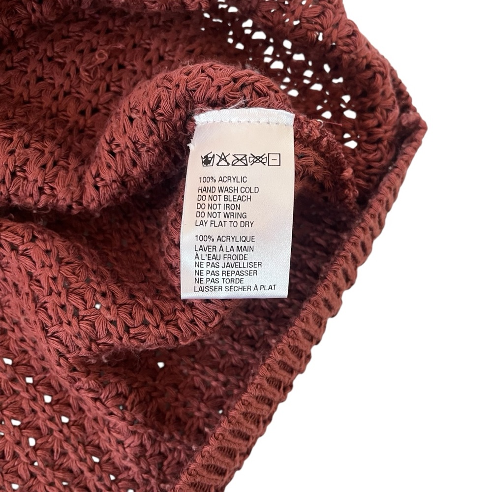 BDG UO loose weave quarter button dolman sleeve acrylic sweater red XS - Picture 13 of 14
